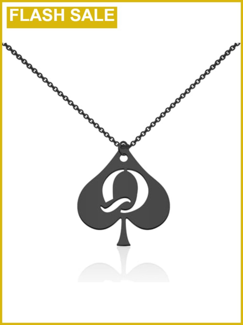 Funny Queen of Spades Pendant Necklace Stainless Steel Naughty Gift